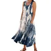 Casual klänningar Kvinnor Fashion Solid Color Sleeveless Cotton Linen Pocket Dress Elegant Temperament Ropa de Mujer