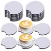 Table Mats 50pcs DIY Sublimation Gift Round Blank Kitchen Car Cup Heat Transfer Home Decor Desktop Protection Place Mat