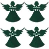 Kitchen Storage 4pcs Xmas Angel Shaped Fork Bags Christmas Tableware Cover Decors