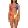 2024 NEW WOMENS NYLON colorato radiante sexy radiante che raccoglie il costume da bagno bikini dimagrante