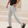 Men's Pants Fashion Mens Casual Bottoms Gym Fitness Workout Sport Trousers Man Elastic Waist Side Split Button Sweatpants Jogger