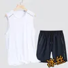 Men's Tracksuits 2024 Leisure Trend Summer Round Neck Sleeveless Tank Top T-shirt Versatile Elastic Loose Shorts Sports Fitness Set