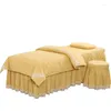 Set di biancheria da letto in pizzo bordata 4pcs salone di bellezza massaggio coperchio per letti da letto per letti cuscino cover dulvet