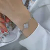 Bestelwagens mode klaver armband vrouwelijk 925 puur zilveren natuurlijke schaal vol diamant licht luxe hoogwaardige whitening veelzijdig handwerk geschenk vrouw