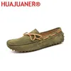 Casual Shoes Summer Men's Loafers Suede Leather Sandals Soft Plat Slip-On Hollow Out Bortable Tassel Driving Footwear Man