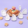 Backformen 3pcs Keksform Set 3D Cartoon Nook Tier Design Kunststoff gepresster Zuckerhandwerk Fondant