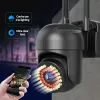 Kameror WiFi Outdoor IP -kamera 2MP AI Auto Tracking Human Detection PTZ Color IR Night Vision Home Security CCTV CAMERA