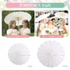 Wedding Party Favor Paper Parasol Bamboo Umbrella 6/10 White Chinese Paper Umbrella Bridal Shower Centerpiece Po Prop 60/80cm 240329