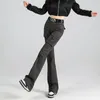 Jeans pour femmes Boliyae Slim Flare Femmes 2024 High Street Vintage Elasticité Pantalon Chic Bargo Denim Pantal