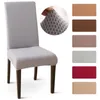 Chair Covers Spandex Jacquard Soild Colour Stretch Furniture Protector Slipcovers For Dining Room Wedding Removable