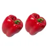 Dekorative Blumen 2 PCs künstlicher Paprika gefälschte Paprika Gemüse Falsch Spielzeug Dekorationen Simulation Schaumkind