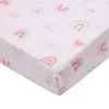 pink rainbow 4 pcs Baby Crib Bedding Set for Girls and boys including quilt crib sheet skirtpillow case 240322