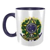 Mughe Brasile Brasile Coat Of Arms Emblema brasiliano Brasile Modern Ceramic Coffee Coppa di alta qualità Coppa di alta qualità Regalo di compleanno