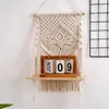 Gobeliny Macrame Wall zawieszone na półce do wystroju drewna pływające rustykalne boho ręcznie robione tkane szelki organizator