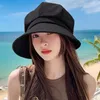 Bérets coréens colorias colorites femme seau chapeau printemps été extérieur grand capuchon de cran de bordure pour une fille de la plage de la femme