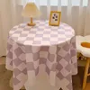 Table Cloth Checkerboard Plaid Round Tablecloth Light Luxury Premium Sense Of Dining Art Coffee Pads Desk Cloths