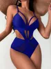 Swimwear pour femmes Cikini-One Piece Swimsuit For Women Coupte Huissing Monochromatic Beach Bathing Fssction Summer