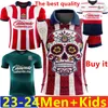 2024 Chicharito Chivas de Guadalajara Jerseys de football 23 24 3xl 4xl Alvarado F.Beltran C. Cowell Football Shirt Away Men Kid Kit Kit Kit