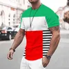 T-shirts masculins Été Stripes colorées imprimées t-shirts à rayures à manches courtes en vrac