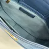 핸드백 디자이너 겨드랑이 가방 여성 데님 가방 크로스 바디 가방 빈티지 가죽웨어 체인 파리 브랜드 패션 핸드백 지갑 24cm
