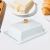 プレートセラミックバター料理キッチン組織キーパーカフェ冷蔵庫用の密閉蓋コンテナ付きケーキショップベーキング