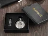 Pocket horloges 2020 mode zilver gegraveerde handwind mechanische zak voor mannen vrouwen vintage steampunk fob skelet mannelijk geschenk l240402