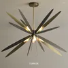 Lampki sufitowe Nordic Black Dragonfly Art Chandelier Light Luksusowy salon restauracja