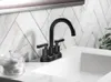 Bathroom Sink Faucets Two Handle Faucet Oil-Rubbed Bronze Accessories Installed On 3-hole Sinks W/ A 4-inch Centerset Configuration