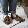 Chaussures décontractées Men de printemps Généralités en cuir Nude Flats Slip-On Penny Mandons d'automne messieurs paresseux