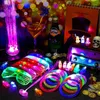 Party Decoration 160 PCS Glöd i de mörka leveranserna Led Light Up Toys Blinking Glasögon geléring gynnar bulk för barn vuxna