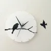 Wandklokken Europese 3 D Acryl Acryl Creative Clock Stick Bracket Driedimensionale digitale vogeltak