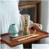 Ensembles de voiles de thé Bamboo Matcha Whisk Tea Natural Whuks Tools Professional Ragasin Brôlement TEMONIA Cérémonie Brôles Drop Livraison Dhyy1