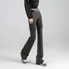 Jeans pour femmes Boliyae Slim Flare Femmes 2024 High Street Vintage Elasticité Pantalon Chic Bargo Denim Pantal