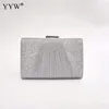 Evening Bags Fashion Satin Box Bag Party Clutch For Women Chain Shoulder Crossbody Elegant Pleated Formal Handbag