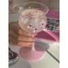 Wine Glasses INS Korean 3D Flower Milk Coffee Cup Crystal Cocktail Champagne Glass Irregular Home Party Alcohol Juice Drinking 280ML