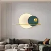 Wandlampe Orange Grüne Gold Metall LED Lights Restaurant Bett am modernen Ring minimalistische Innenkunst -Deco -Tropfen