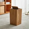 Coucheurs de déchets en bois japonais cousue peut couvrir la maison de salon de la maison 10l 12L Panier de papier toilette créatif en bois de noix L46