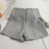 Kobiety szorty itoolin tweed wysoki krótki przycisk A Vintage A-Line Casual Office Chic Spodni 2024 Autumn Winter