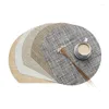 PACK MATS DE TABLE DE 4PCS PLATEMATS PVC CHALLE ISLULER PAD DIGNER DECoration Half Round Design 35x31cm