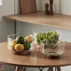 Servis uppsättningar japansk stil glas frukt tallrik skål hushåll container kök gadget trä multifunktionell mångsidig