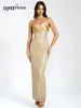 Casual Dresses 2024 Sexy Women's Wear Heavy Industry Beaded Maxi Dress Strapless Sleeveless Bodycon Long Cocktail Evening Party Vestidos