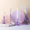 Candelatrice stanza Romantico decorazione rosa Portavela Living Purple Wedding Centrotavola di candela Glass Glass Bougeoir Nordic