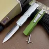 NIEUW 4 Styles Micro Tech III OTF Automatisch mes 3.07 "D2 Steel Blade Aluminium Aluminium Legering Handgreep Camping Buitengereedschap Tactische gevecht Zelfafwijkende messen EDC Pocket Knifes