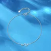 Anklets Roxi S925 Sterling Silver Summer Beach Ankle Chain Sexy Jewelry Tobilleras Mujer WaveDesign for Women 925