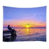 Tapestries Tropical Plants Tapestry Palm Tree Sunset Wall Hanging Ocean Wave Picnic Beach Decoration Ship Blanket Starfish Polyester