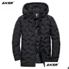 Herren Down Parkas Herren Winterjacken Großgröße dicke warme Kapuze -Mäntel für Männer übergroße Jacke Outwear Windbrecher Kleidung Dhqrx