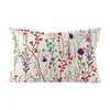 Floral Pillow Cases Standard Size Linen Fabric Fade Resistant Pillowcase