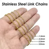 100 Pieces Stainless Steel Necklace for Women Men Wholesale Tarnish Free Gold Color Stainless Steel Chains for Jewelry Making240327