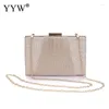 Evening Bags Fashion Satin Box Bag Party Clutch For Women Chain Shoulder Crossbody Elegant Pleated Formal Handbag