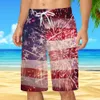 New Independence Day Beach 3d Impresso para jovens masculinos casuais Tubo reto de verão Micro elástico calças de natação shorts 65